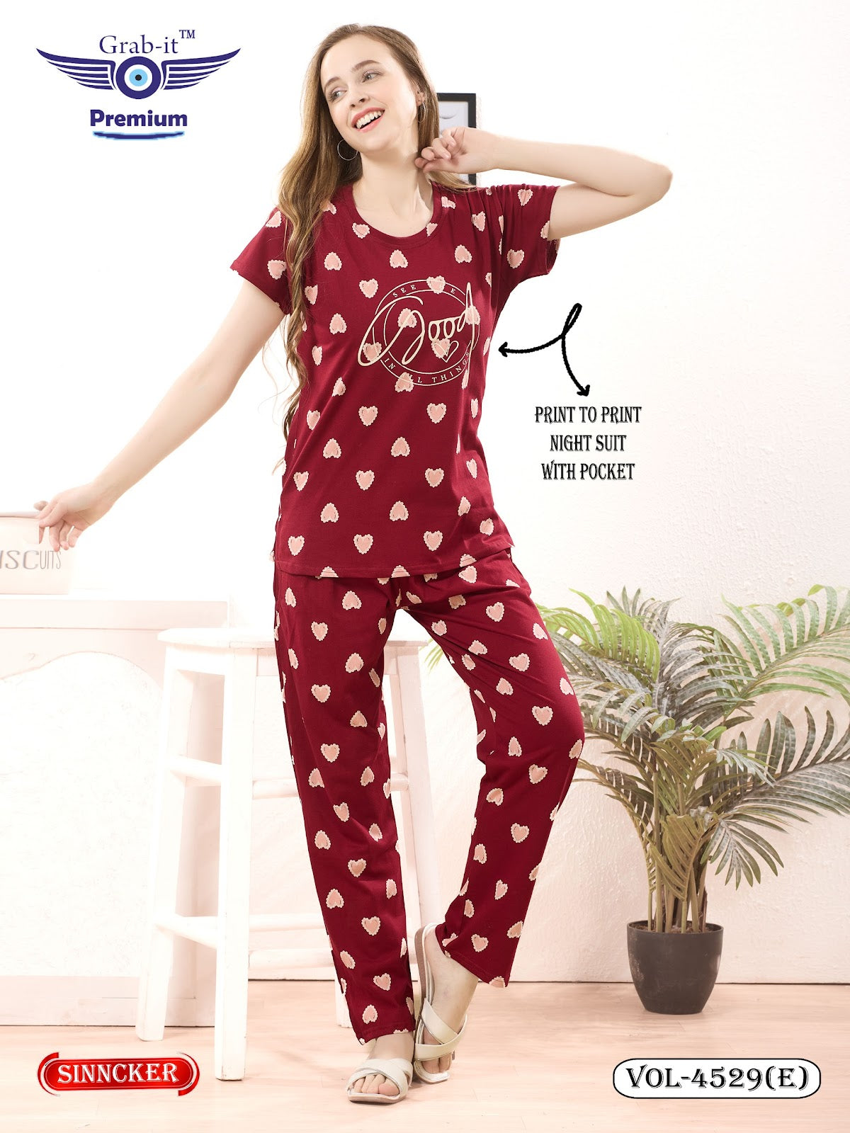 Vol 4529 E Grab It Sinker Pyjama Night Suits Wholesale Price