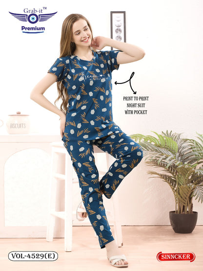 Vol 4529 E Grab It Sinker Pyjama Night Suits Wholesale Price