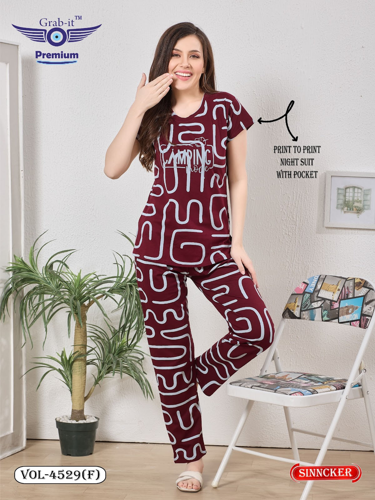 Vol 4529 F Grab It Sinker Pyjama Night Suits Wholesale Price
