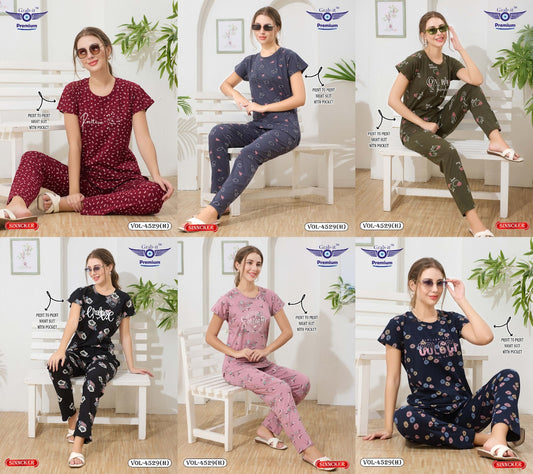 Vol 4529 H Grab It Sinker Pyjama Night Suits Exporter India