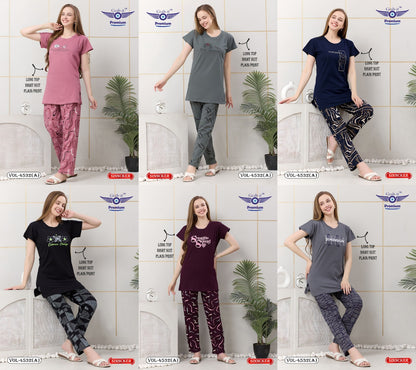 Vol 4532 A Grab It Sinker Kurta Night Suits Wholesaler Ahmedabad