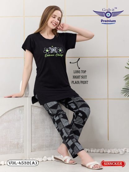 Vol 4532 A Grab It Sinker Kurta Night Suits Wholesaler Ahmedabad