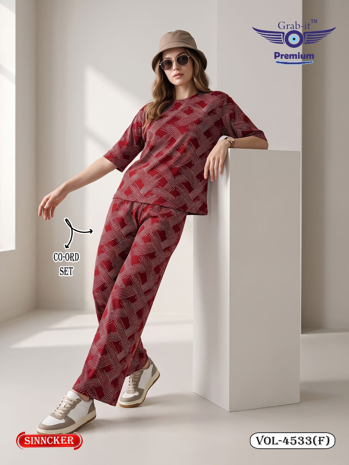 Vol 4533 F Baggy Sleeves Grab It Sinker Co Ord Set Wholesale Price