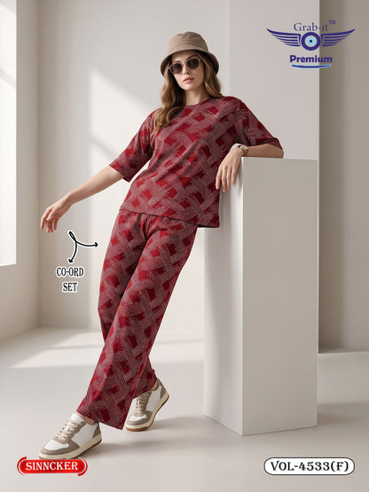 Vol 4533 F Baggy Sleeves Grab It Sinker Co Ord Set Wholesale Price