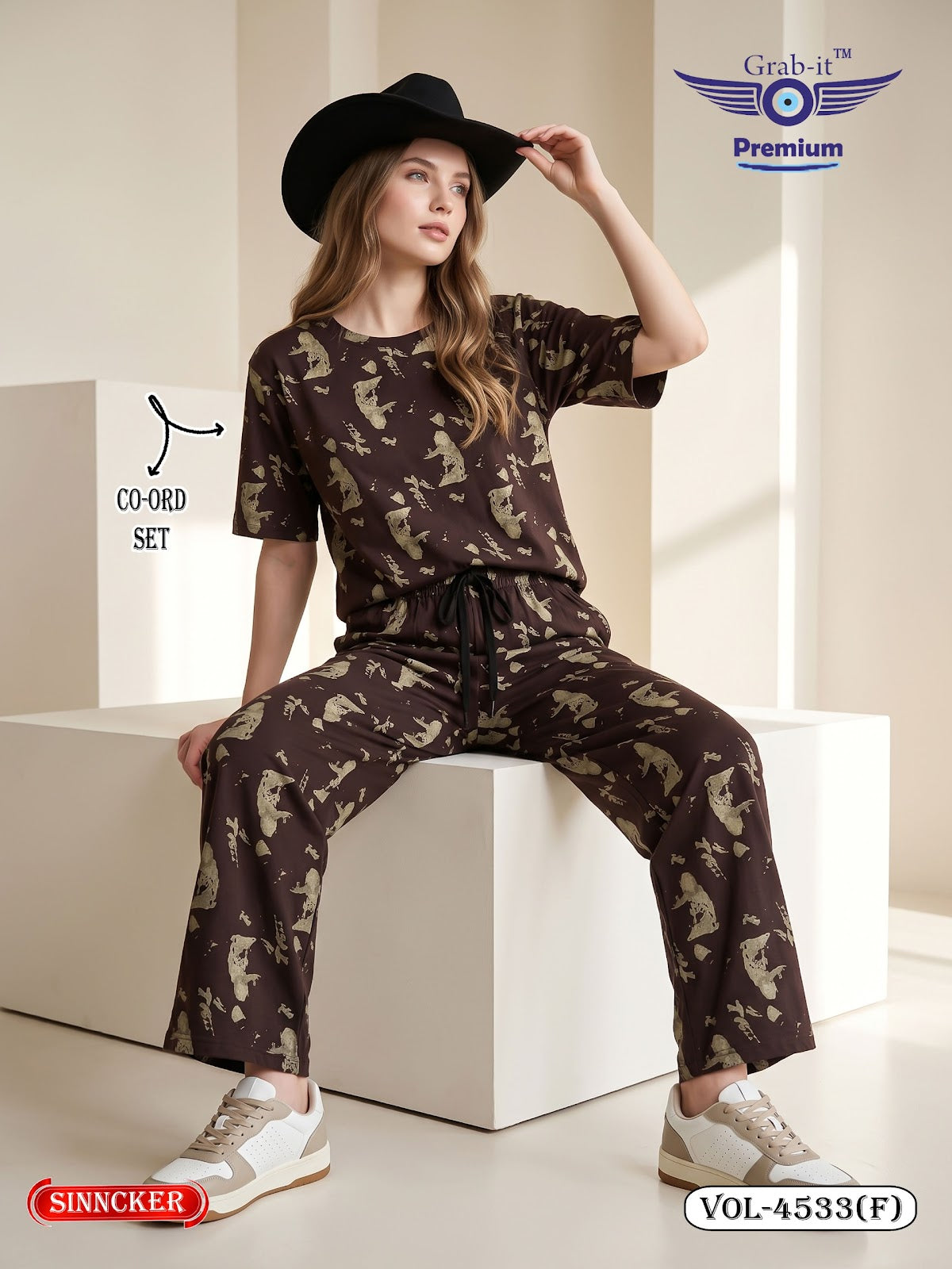 Vol 4533 F Baggy Sleeves Grab It Sinker Co Ord Set Wholesale Price