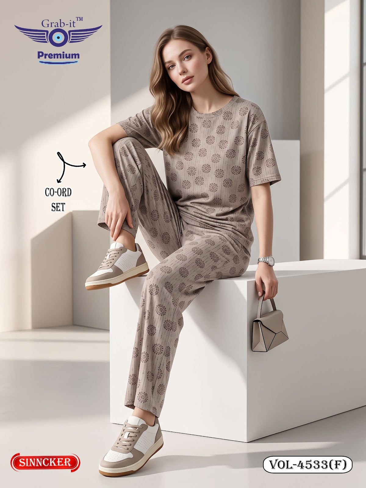Vol 4533 F Baggy Sleeves Grab It Sinker Co Ord Set Wholesale Price