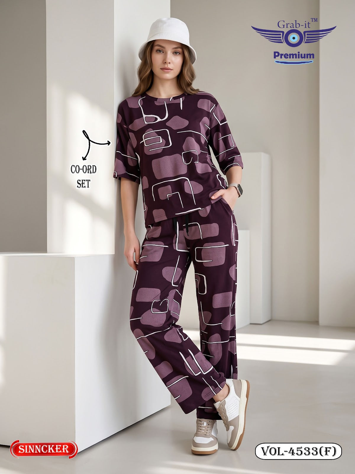 Vol 4533 F Baggy Sleeves Grab It Sinker Co Ord Set Wholesale Price