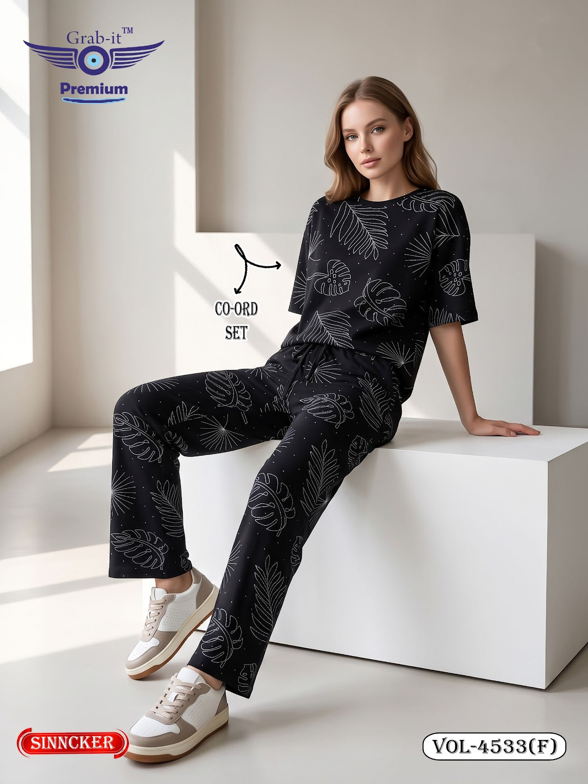 Vol 4533 F Baggy Sleeves Grab It Sinker Co Ord Set Wholesale Price