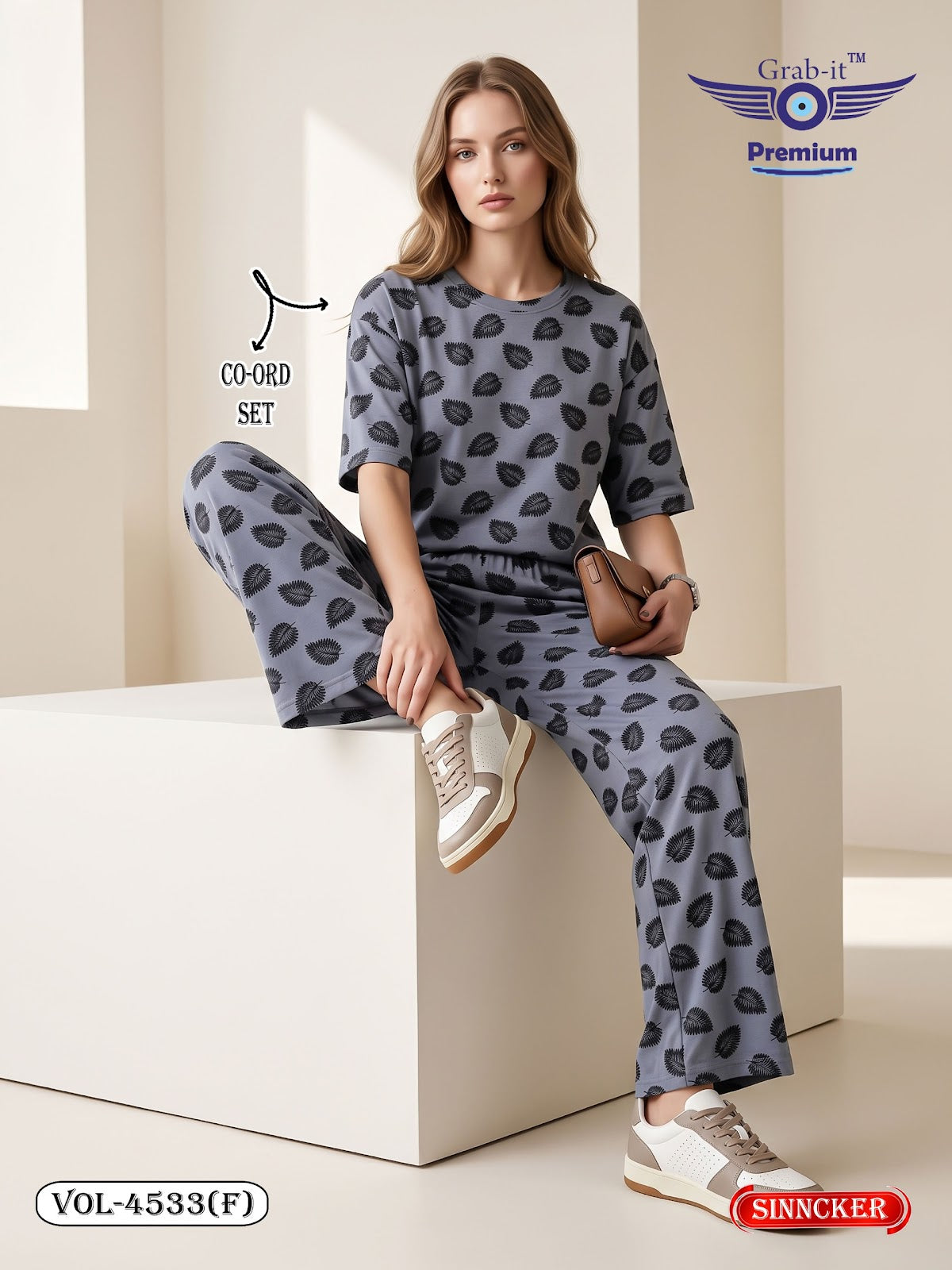 Vol 4533 F Baggy Sleeves Grab It Sinker Co Ord Set Wholesale Price