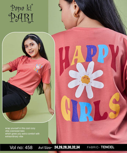 Vol 458 Papa Ki Pari Lycra Tencil Girls Top Wholesale Rate