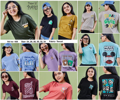 Vol 458 Papa Ki Pari Lycra Tencil Girls Top Wholesale Rate