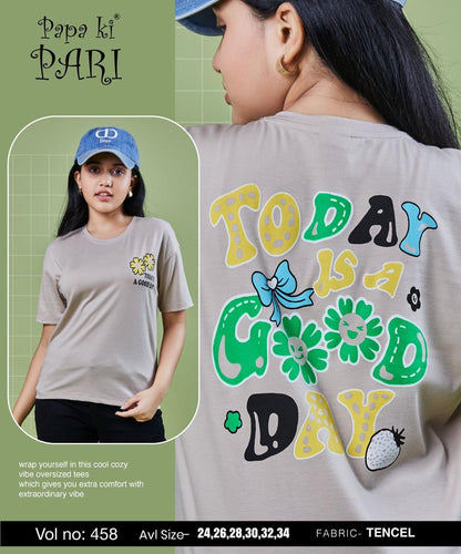 Vol 458 Papa Ki Pari Lycra Tencil Girls Top Wholesale Rate