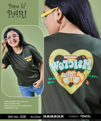 Vol 458 Papa Ki Pari Lycra Tencil Girls Top Wholesale Rate