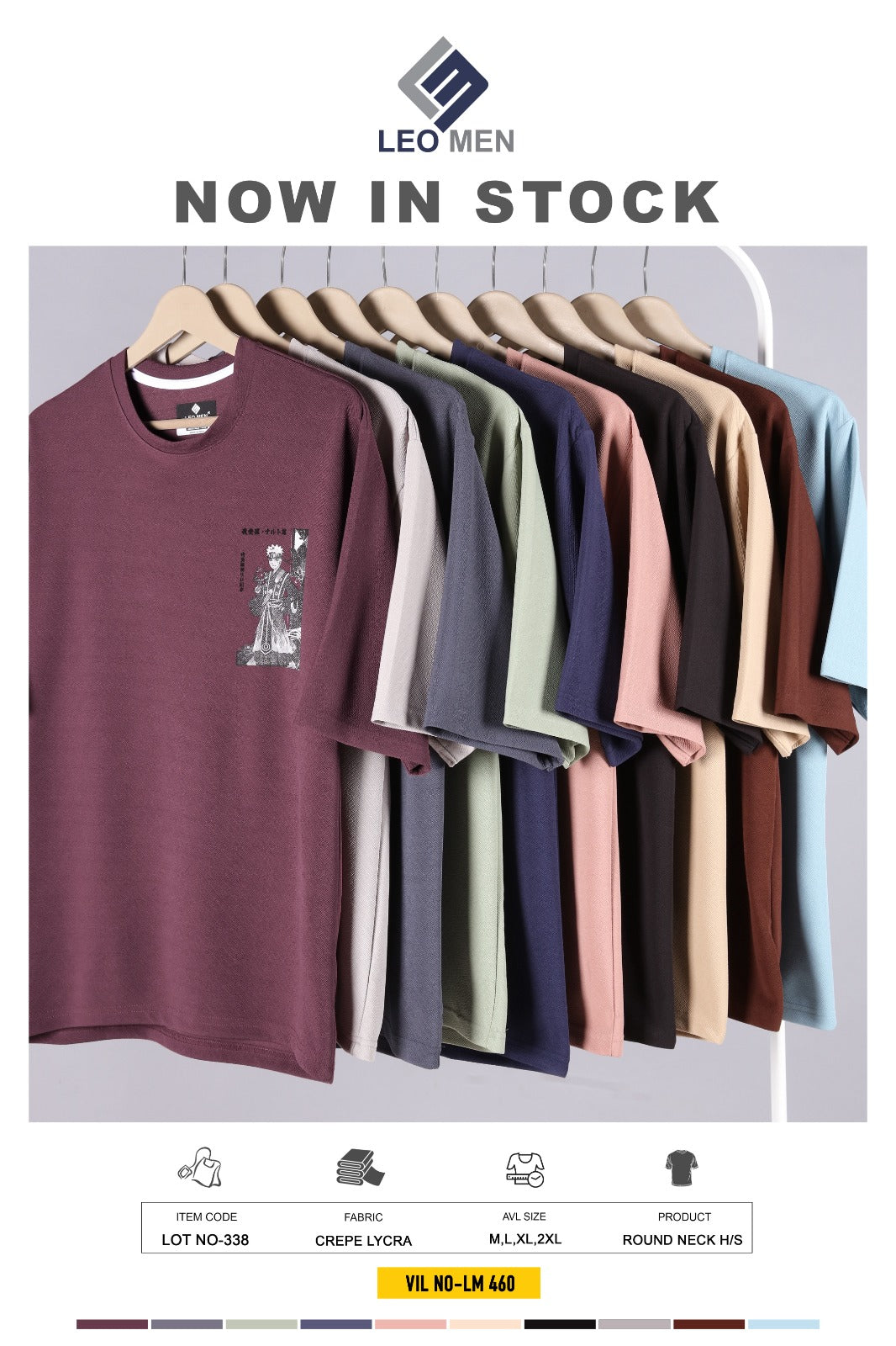 Vol 460 Leo Crepe Mens Tshirts Exporter Gujarat