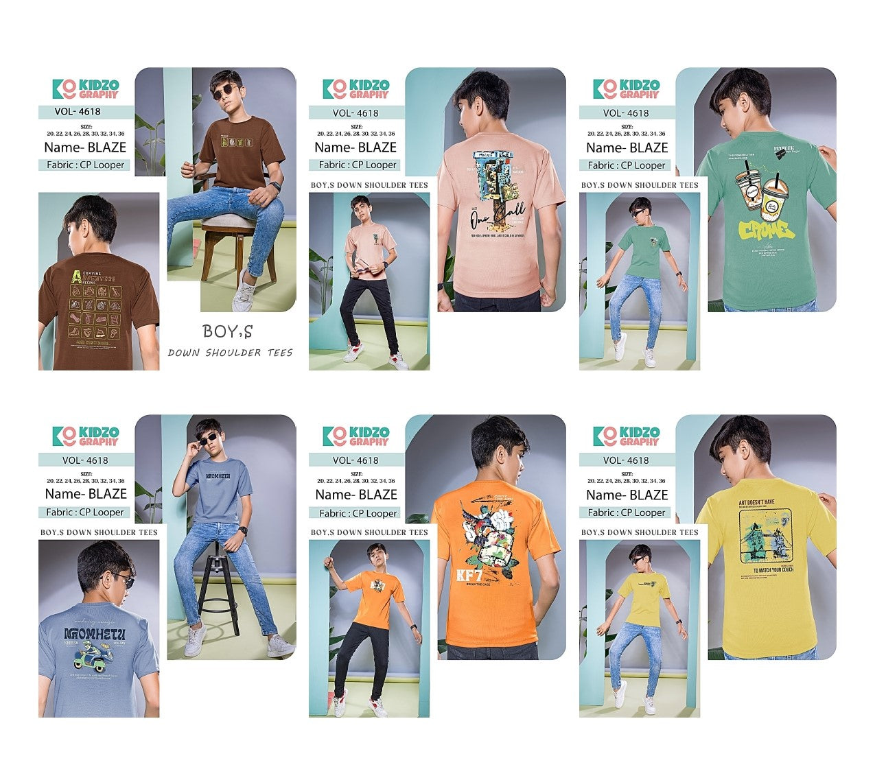 Vol 4618 Blaze Kidzo Graphy Looper Boys Tshirt Wholesale Price