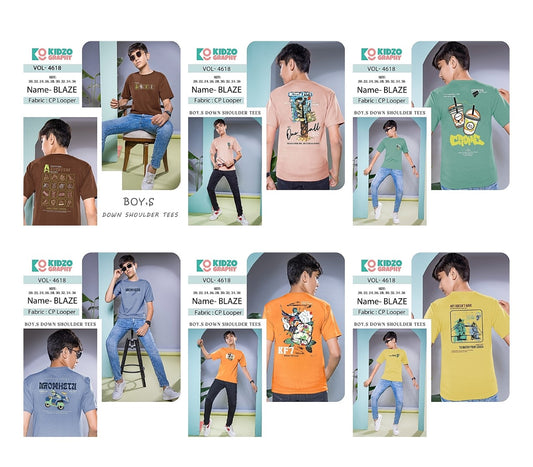 Vol 4618 Blaze Kidzo Graphy Looper Boys Tshirt Wholesale Price