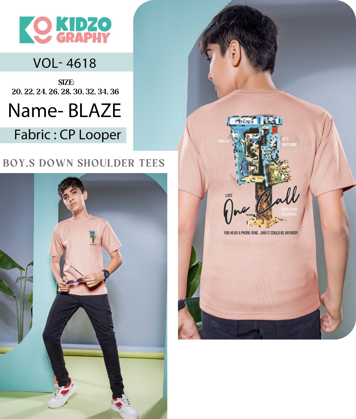 Vol 4618 Blaze Kidzo Graphy Looper Boys Tshirt Wholesale Price