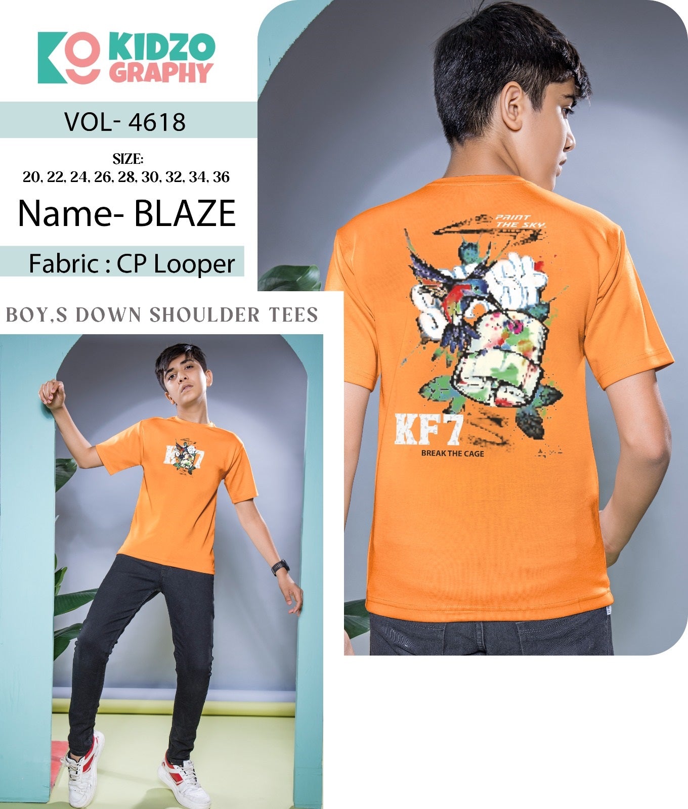 Vol 4618 Blaze Kidzo Graphy Looper Boys Tshirt Wholesale Price