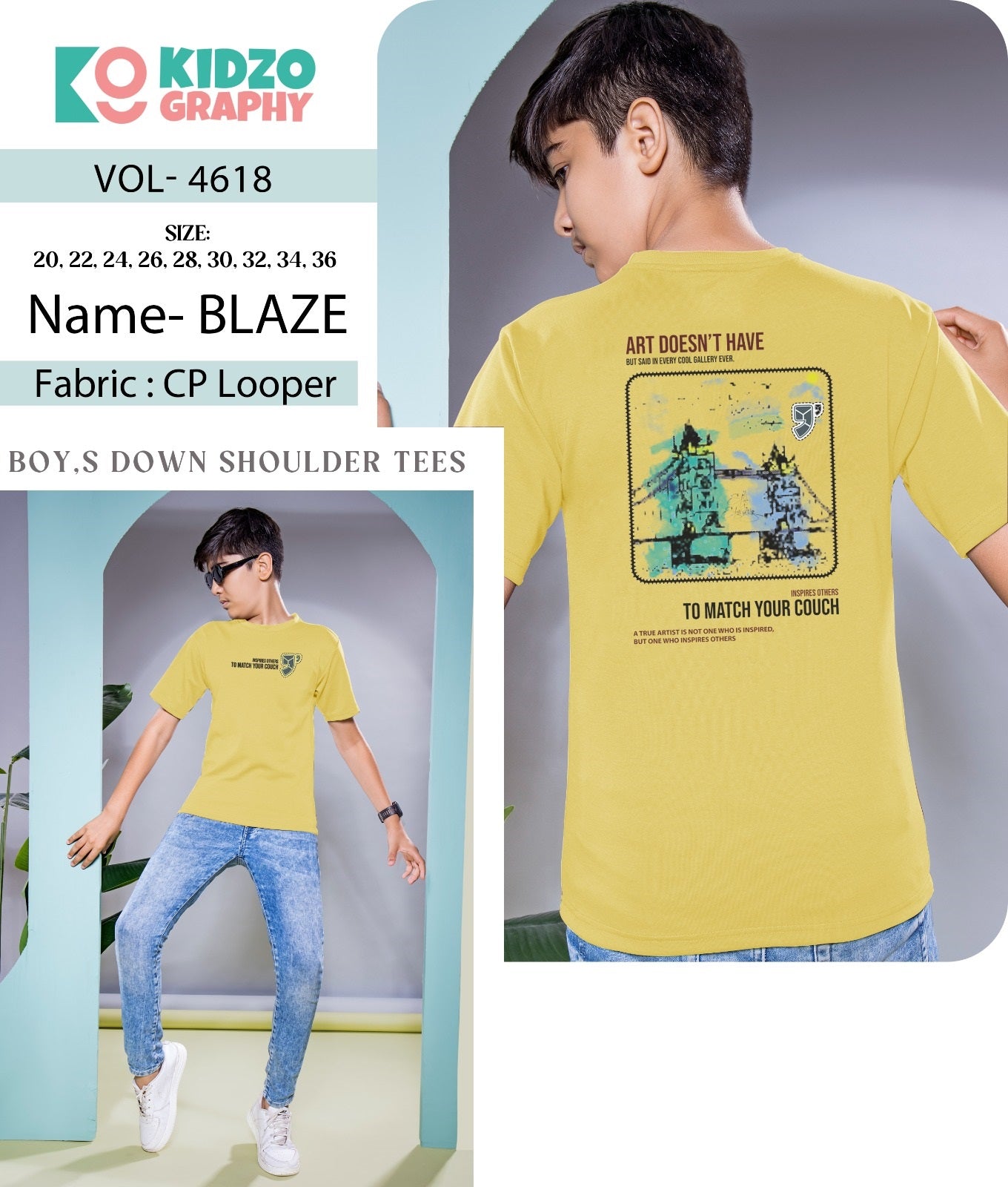 Vol 4618 Blaze Kidzo Graphy Looper Boys Tshirt Wholesale Price