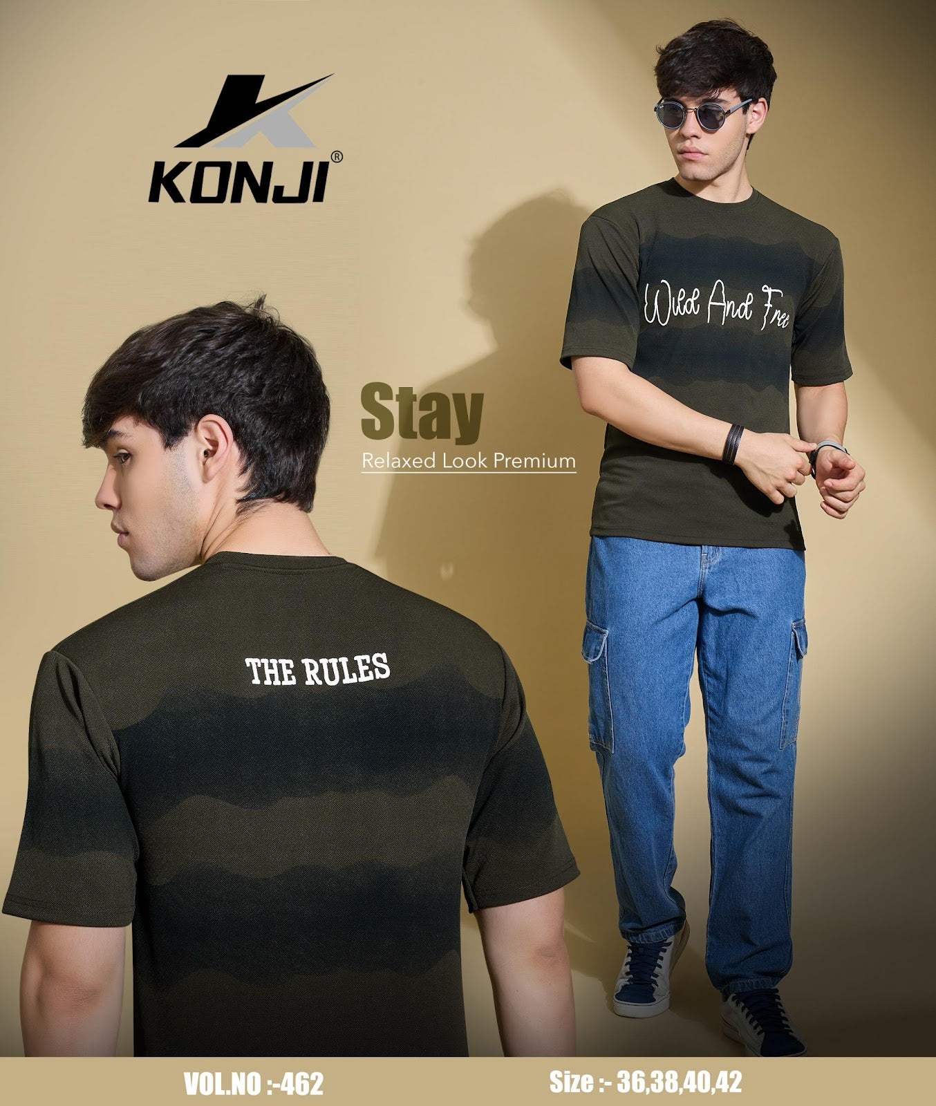 Vol 462 Konji Crepe Mens Tshirts Wholesale Price