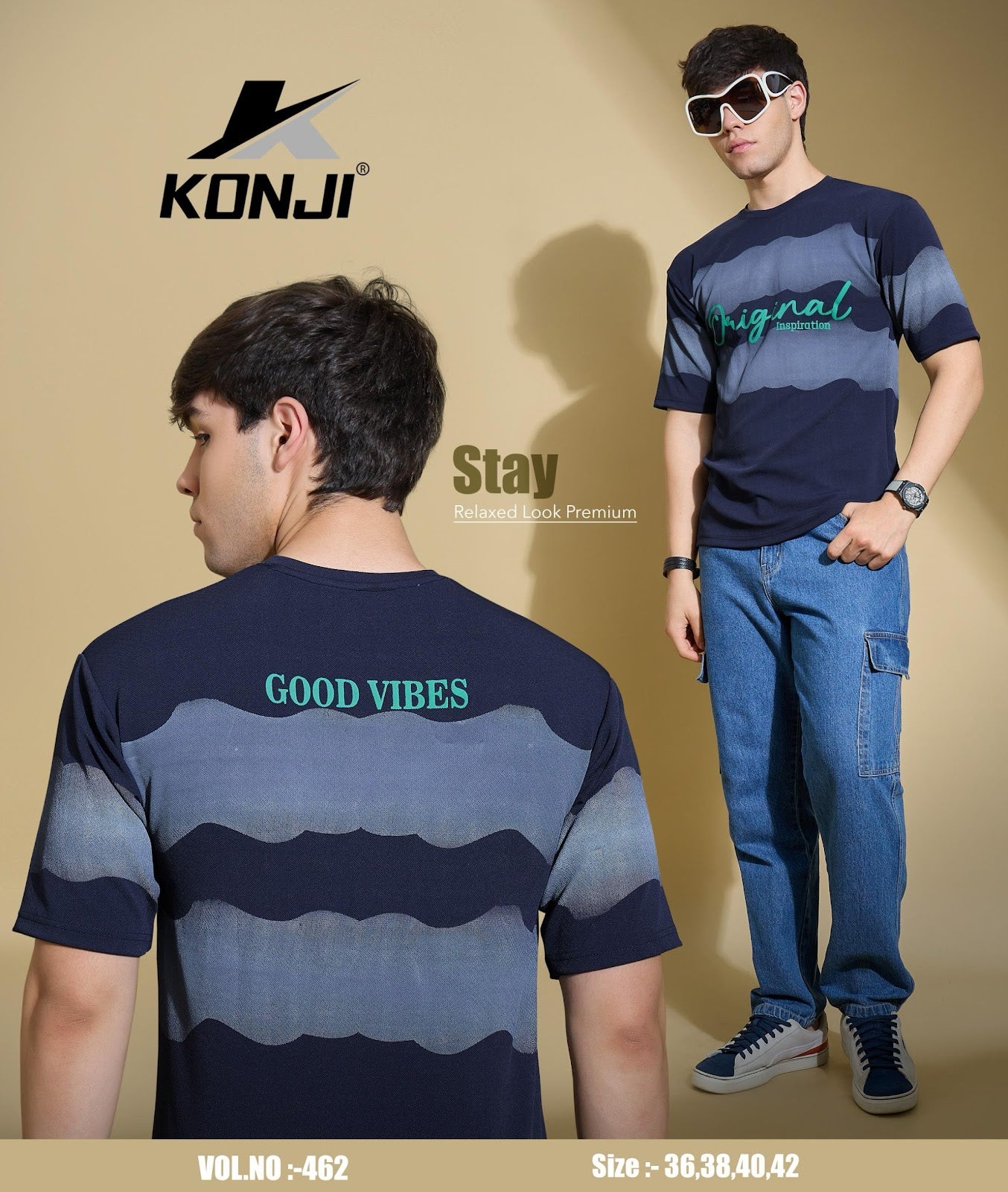 Vol 462 Konji Crepe Mens Tshirts Wholesale Price