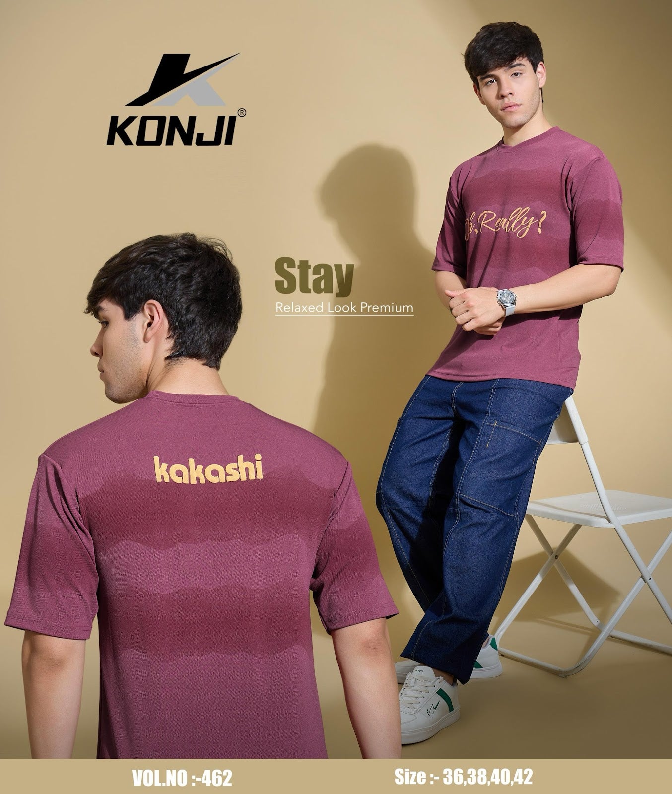 Vol 462 Konji Crepe Mens Tshirts Wholesale Price