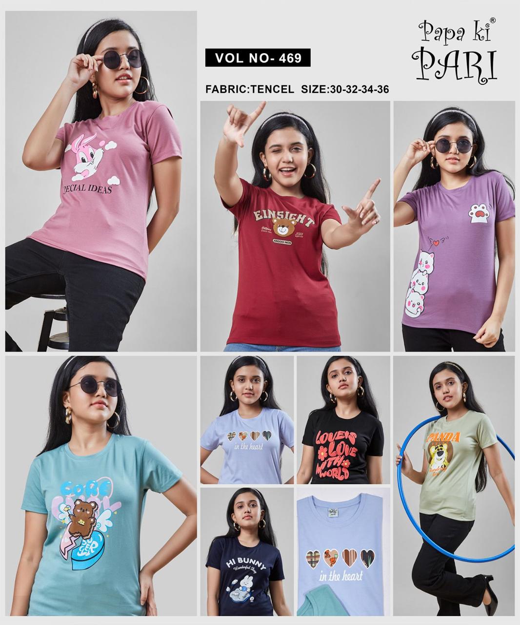 Vol 469 Papa Ki Pari Lycra Tencil Girls Top Manufacturer Ahmedabad