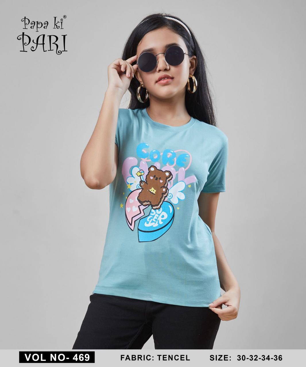Vol 469 Papa Ki Pari Lycra Tencil Girls Top Manufacturer Ahmedabad