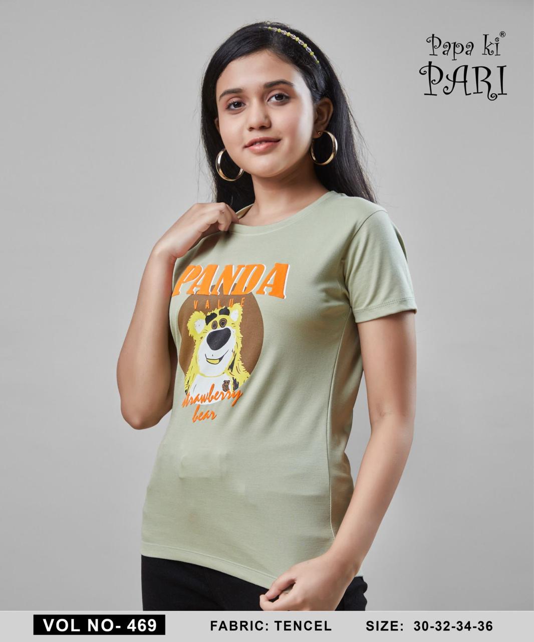 Vol 469 Papa Ki Pari Lycra Tencil Girls Top Manufacturer Ahmedabad