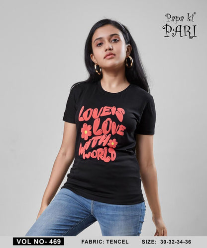 Vol 469 Papa Ki Pari Lycra Tencil Girls Top Manufacturer Ahmedabad