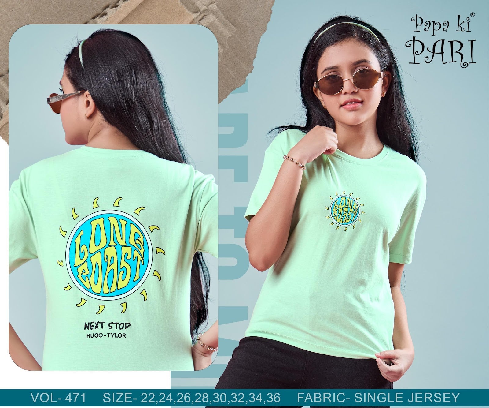 Vol 471 Papa Ki Pari Biowash Girls Top Wholesale