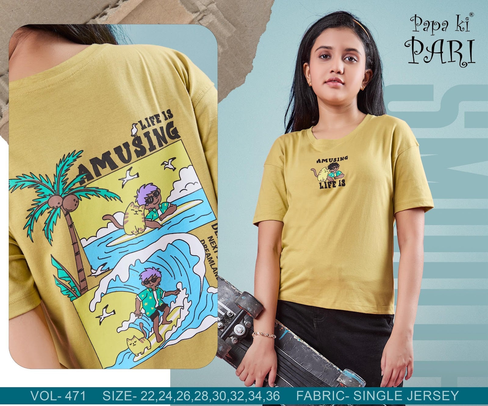 Vol 471 Papa Ki Pari Biowash Girls Top Wholesale