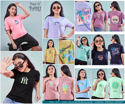 Vol 471 Papa Ki Pari Biowash Girls Top Wholesale