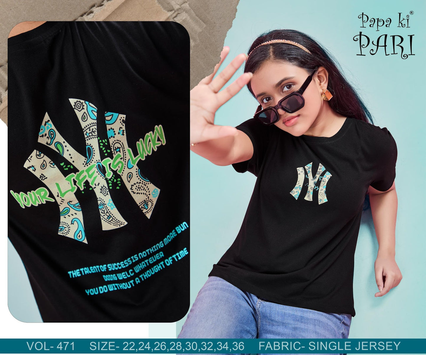 Vol 471 Papa Ki Pari Biowash Girls Top Wholesale