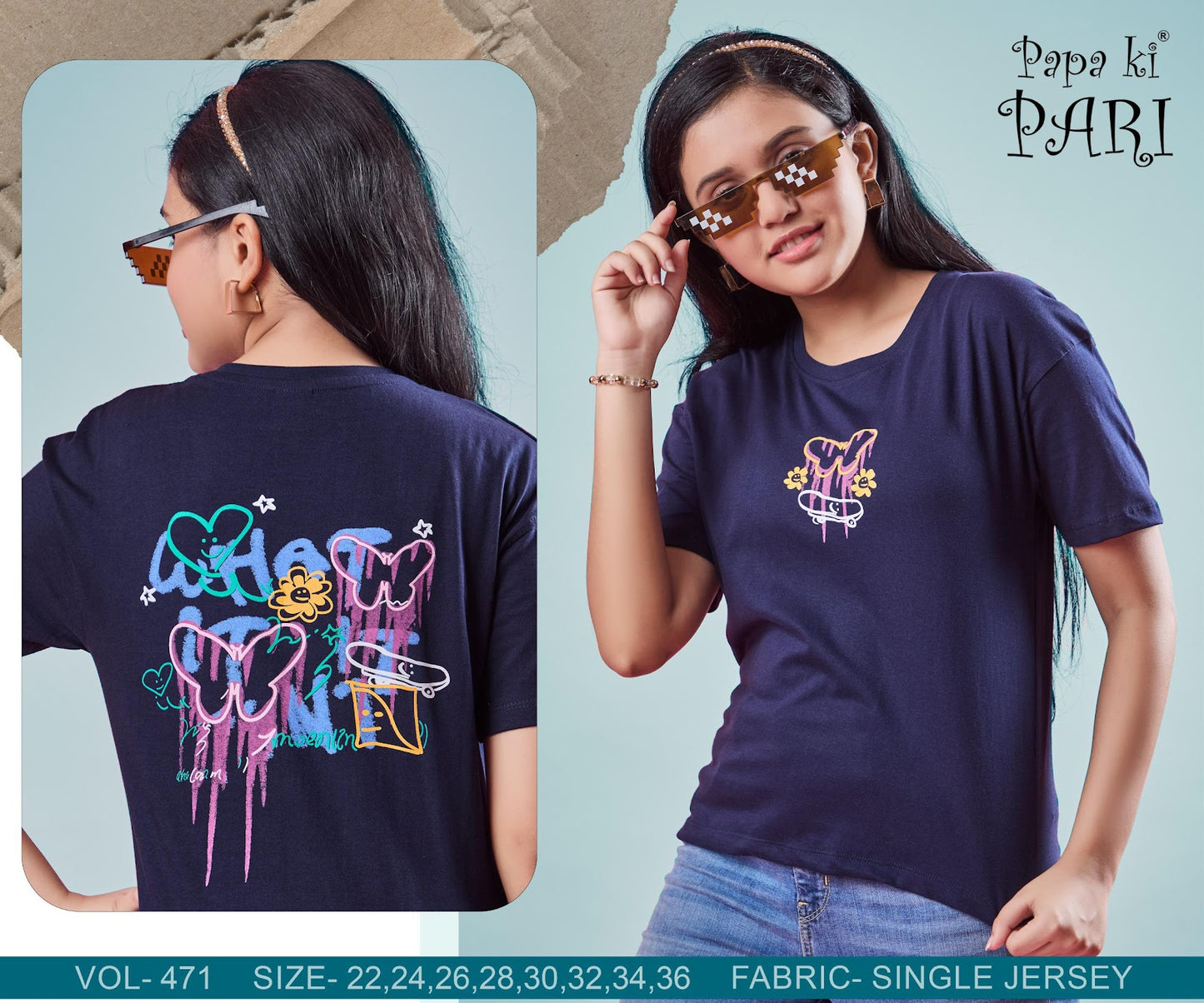 Vol 471 Papa Ki Pari Biowash Girls Top Wholesale