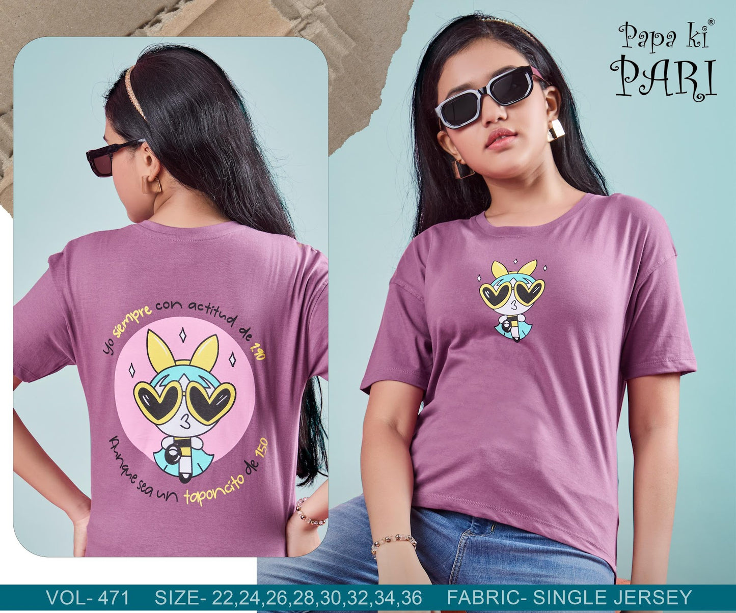 Vol 471 Papa Ki Pari Biowash Girls Top Wholesale