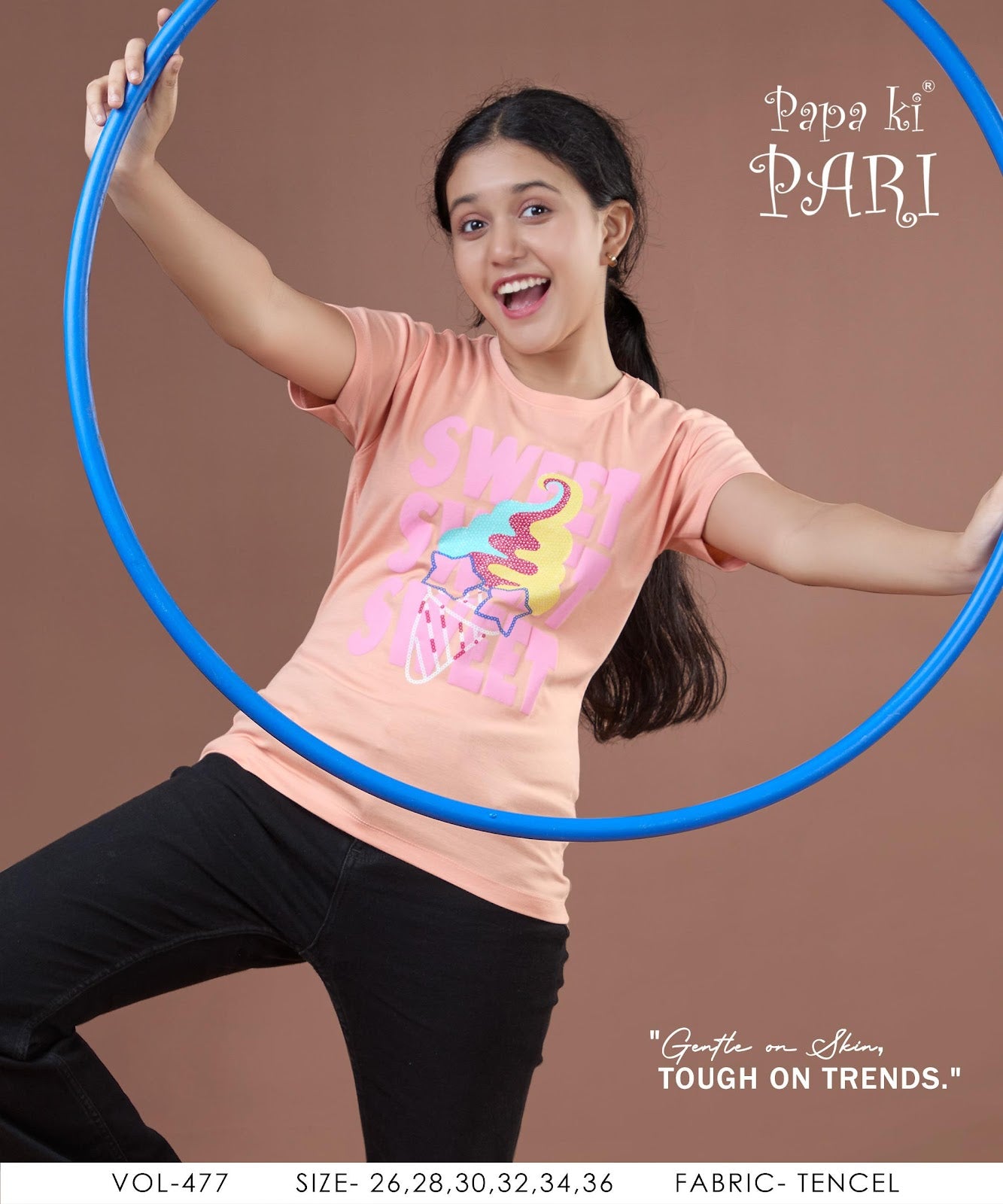 Vol 477 Papa Ki Pari Tencil Girls Tshirt Exporter India