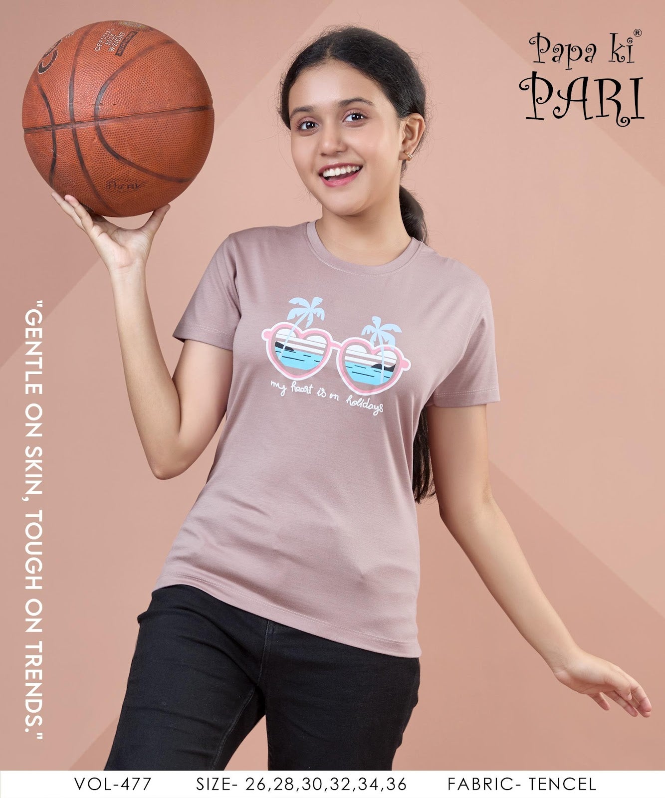 Vol 477 Papa Ki Pari Tencil Girls Tshirt Exporter India