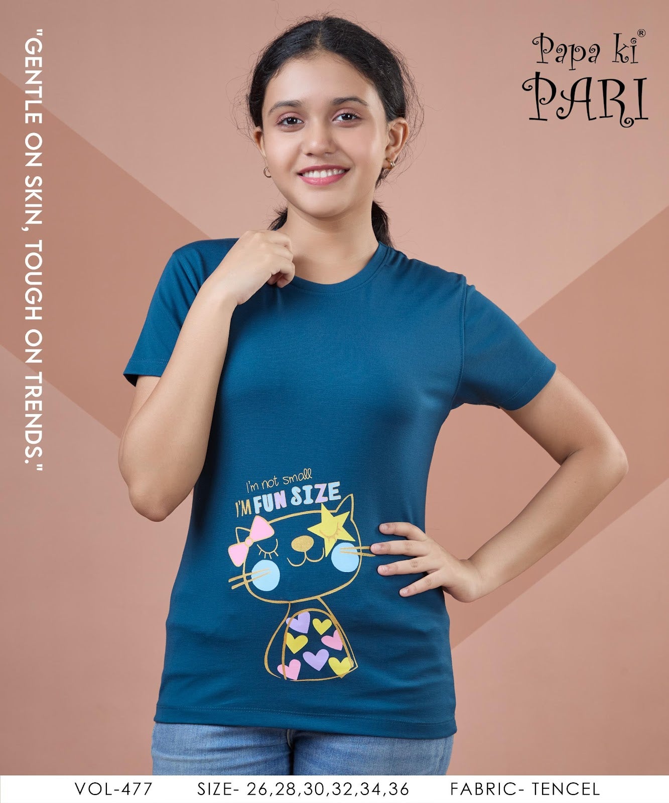 Vol 477 Papa Ki Pari Tencil Girls Tshirt Exporter India