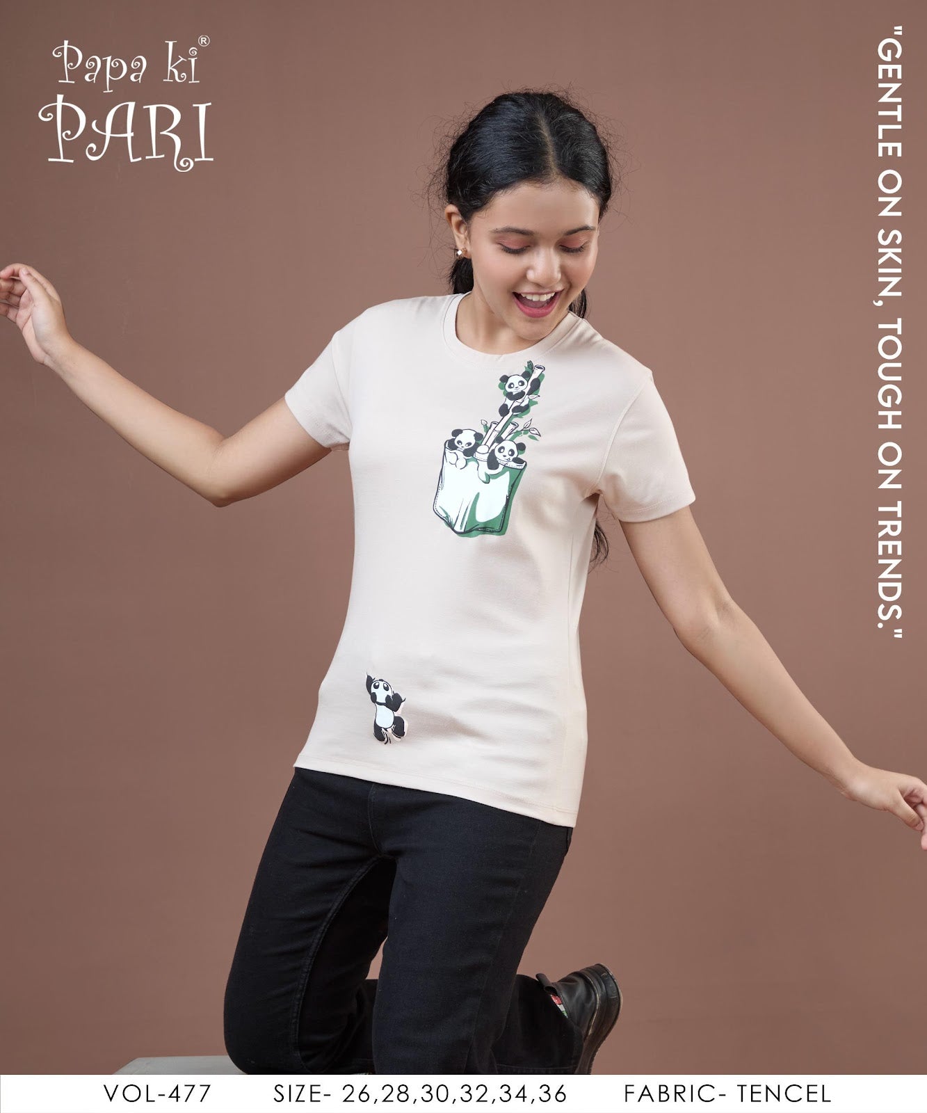 Vol 477 Papa Ki Pari Tencil Girls Tshirt Exporter India