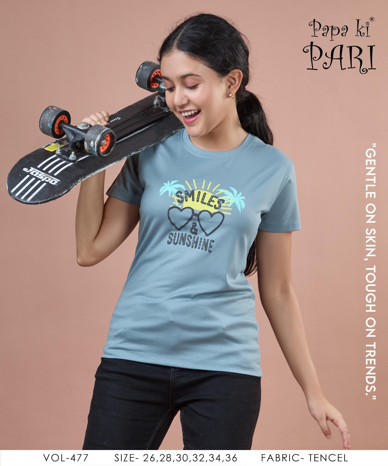 Vol 477 Papa Ki Pari Tencil Girls Tshirt Exporter India