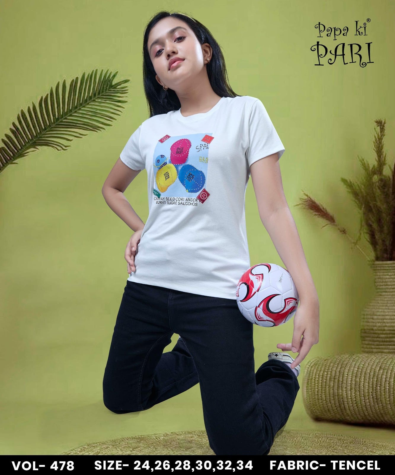 Vol 478 Papa Ki Pari Lycra Tencil Girls Top Wholesaler Ahmedabad