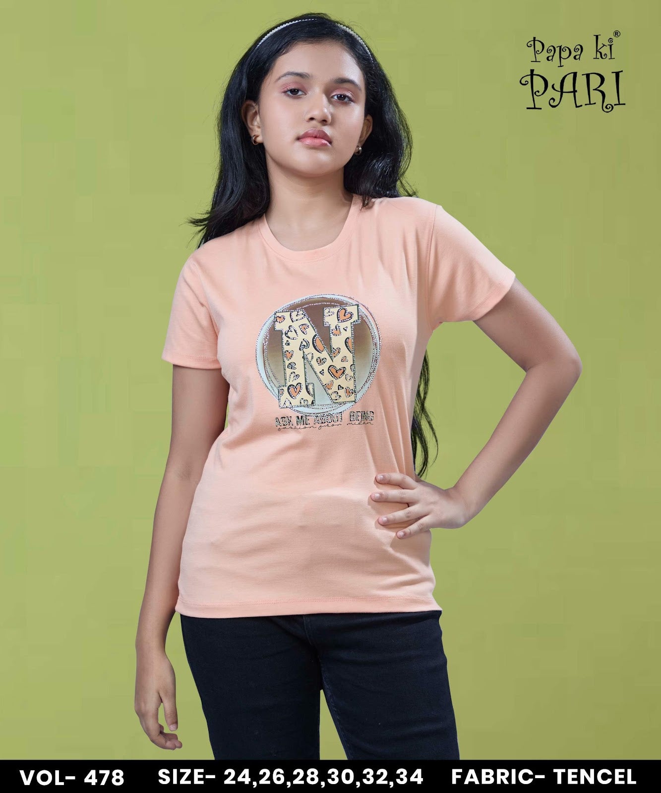 Vol 478 Papa Ki Pari Lycra Tencil Girls Top Wholesaler Ahmedabad