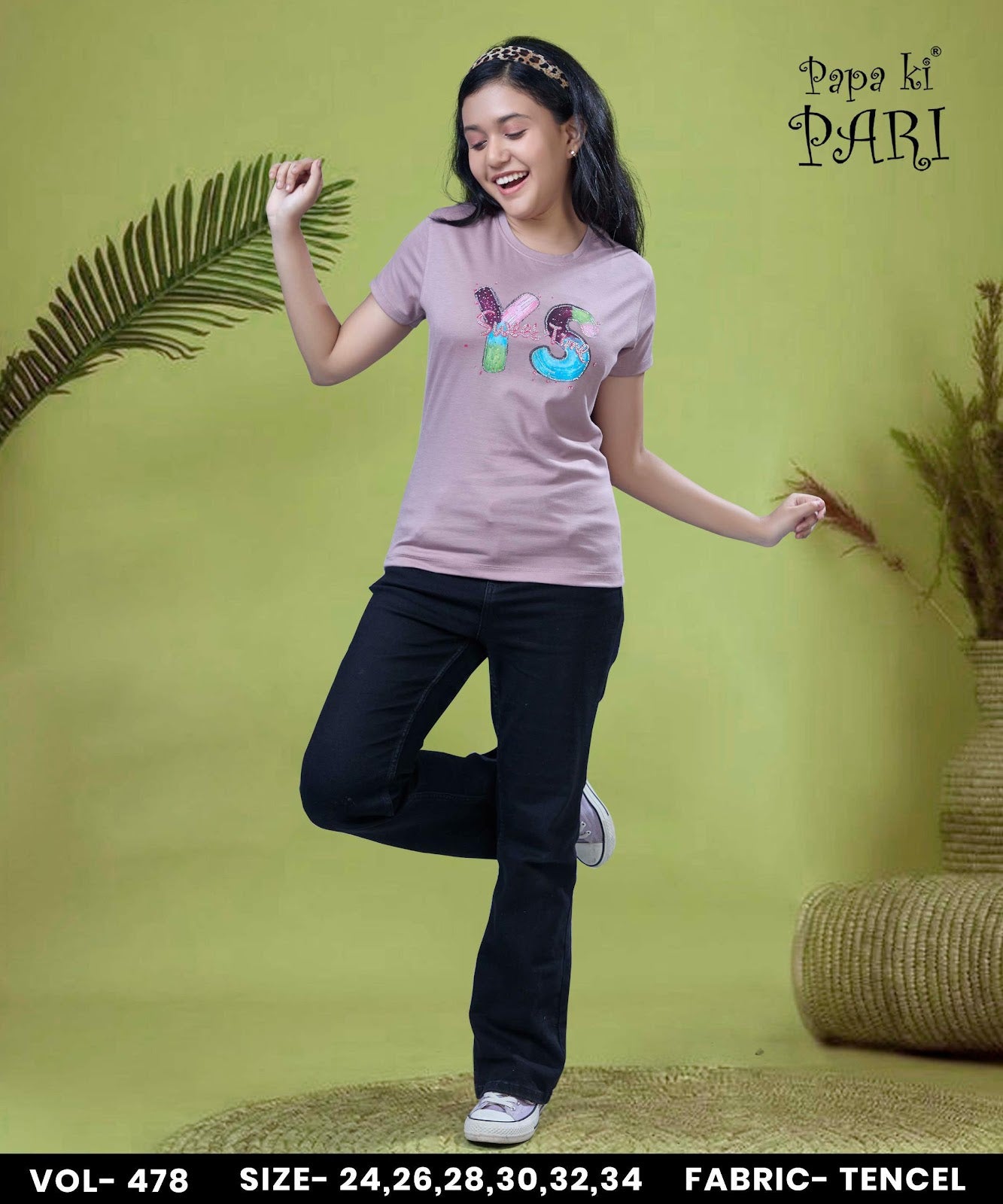 Vol 478 Papa Ki Pari Lycra Tencil Girls Top Wholesaler Ahmedabad