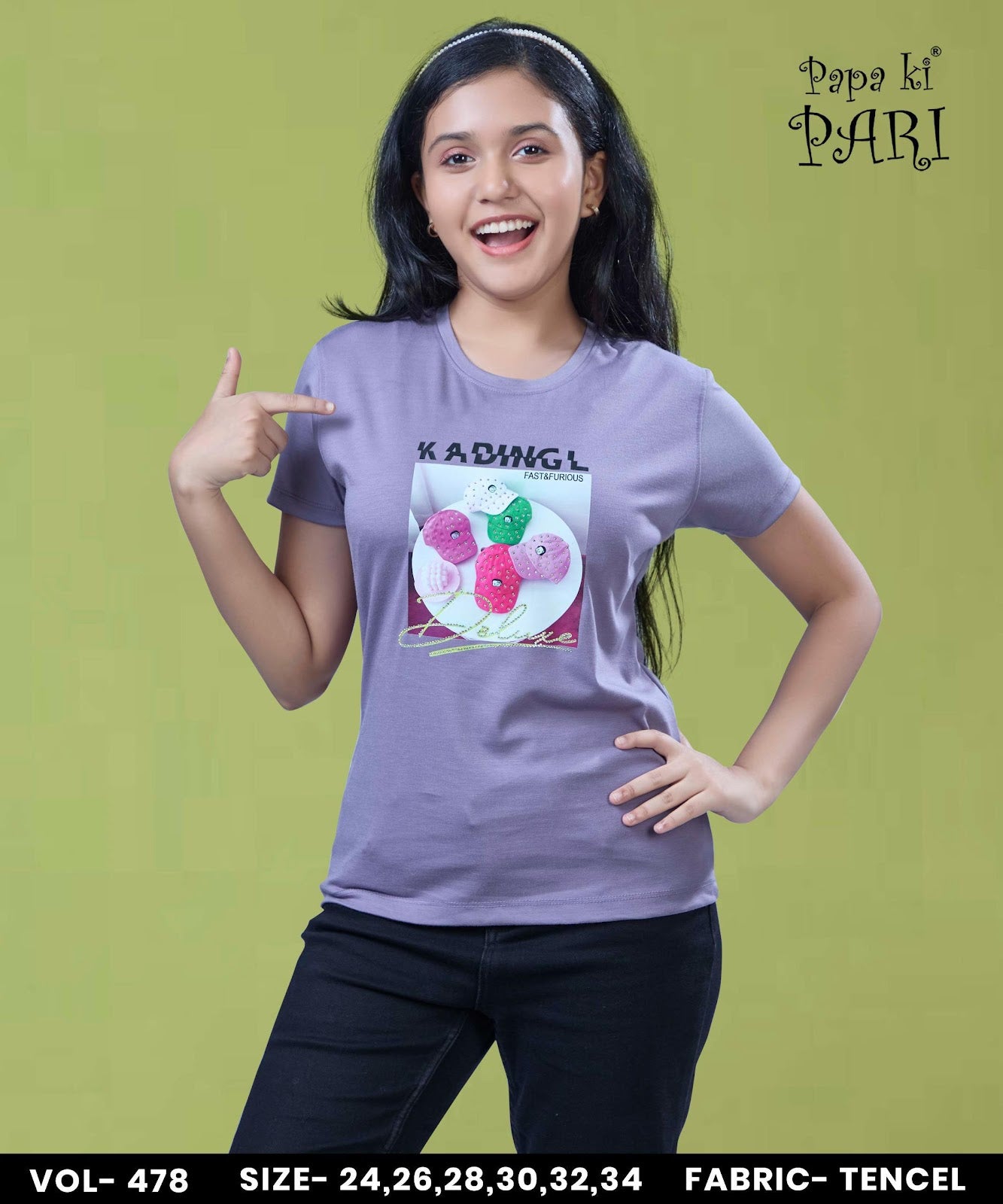 Vol 478 Papa Ki Pari Lycra Tencil Girls Top Wholesaler Ahmedabad