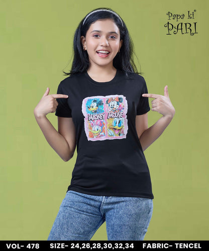 Vol 478 Papa Ki Pari Lycra Tencil Girls Top Wholesaler Ahmedabad