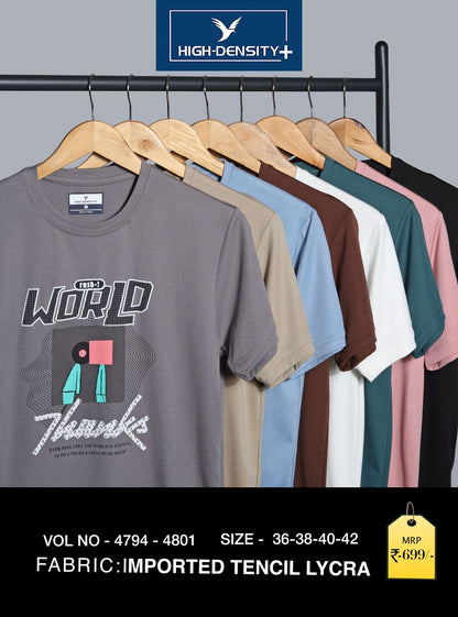 Vol 4794-4801 High Density Tencil Lycra Mens Tshirts Manufacturer Ahmedabad