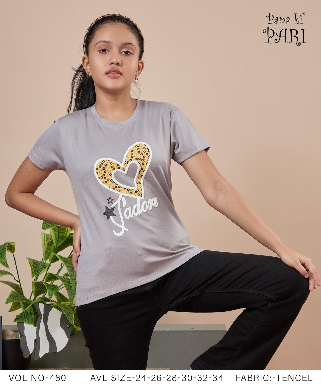 Vol 480 Papa Ki Pari Tencel Lycra Girls Top Wholesale