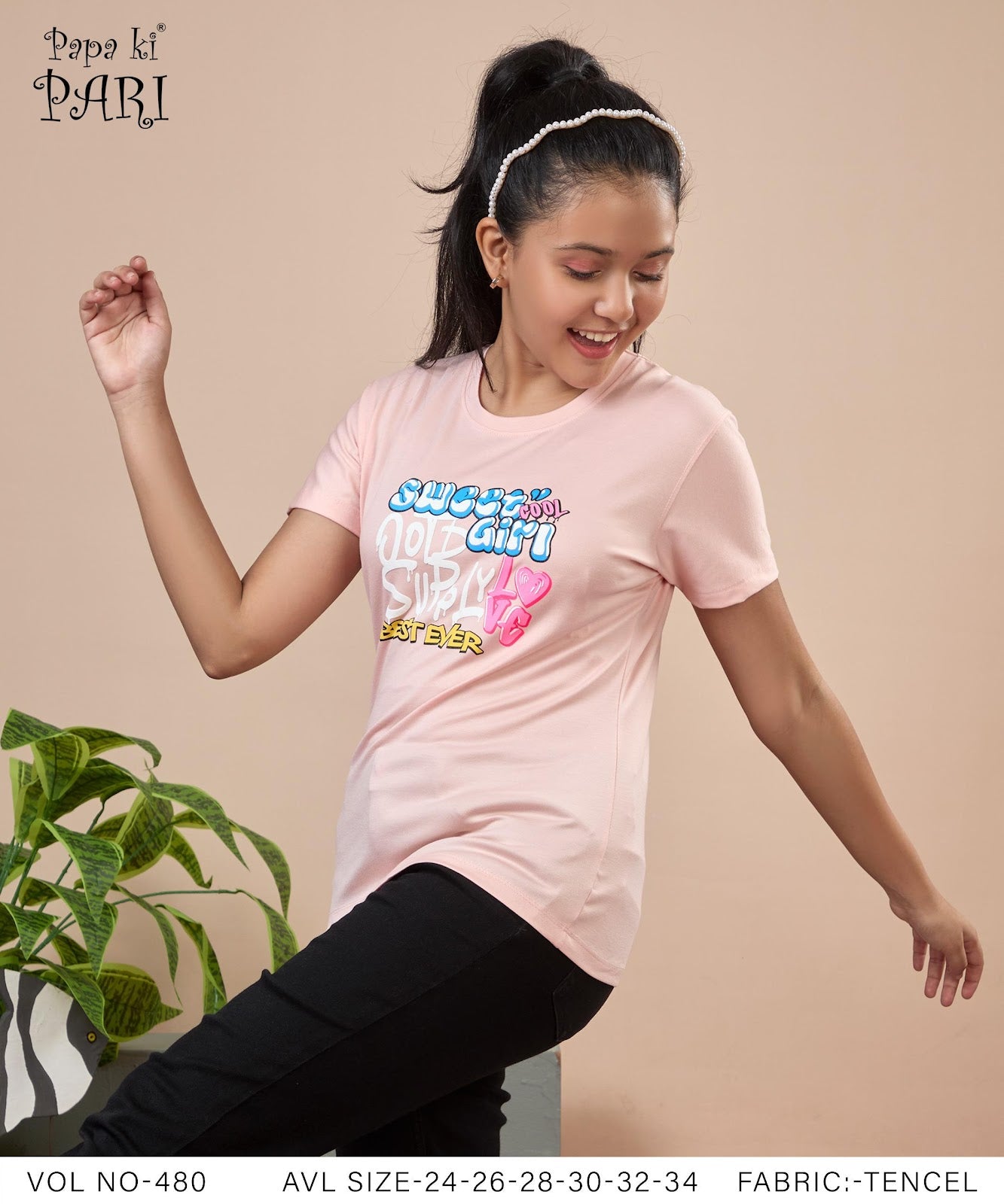 Vol 480 Papa Ki Pari Tencel Lycra Girls Top Wholesale