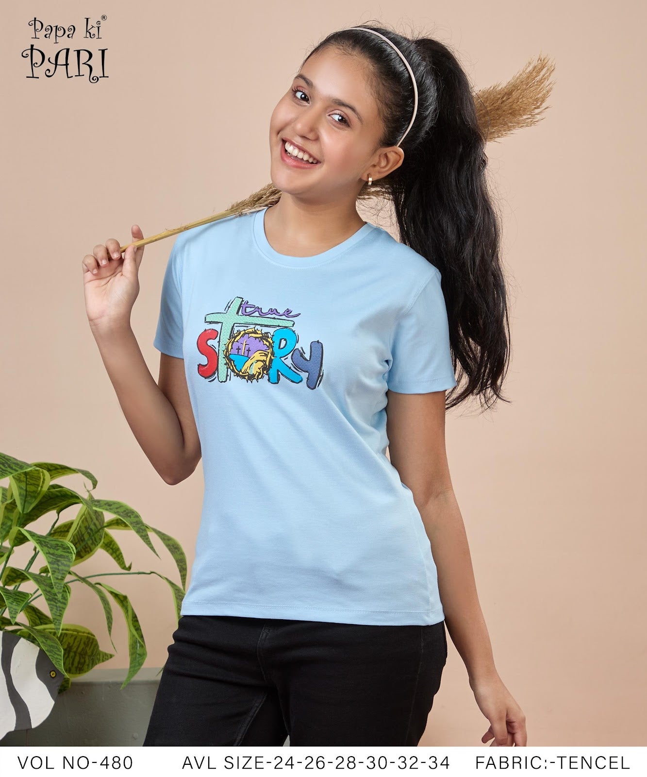 Vol 480 Papa Ki Pari Tencel Lycra Girls Top Wholesale